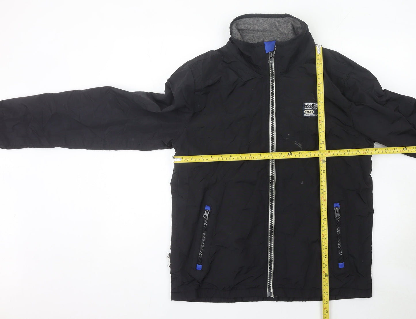 Superdry Men's Black XL Softshell Full Zip Nylon Jacket