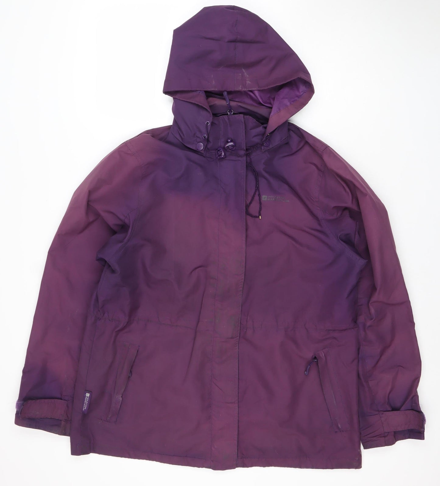 Mountain Warehouse Women’s Purple Waterproof Hooded Rain Coat Size 14