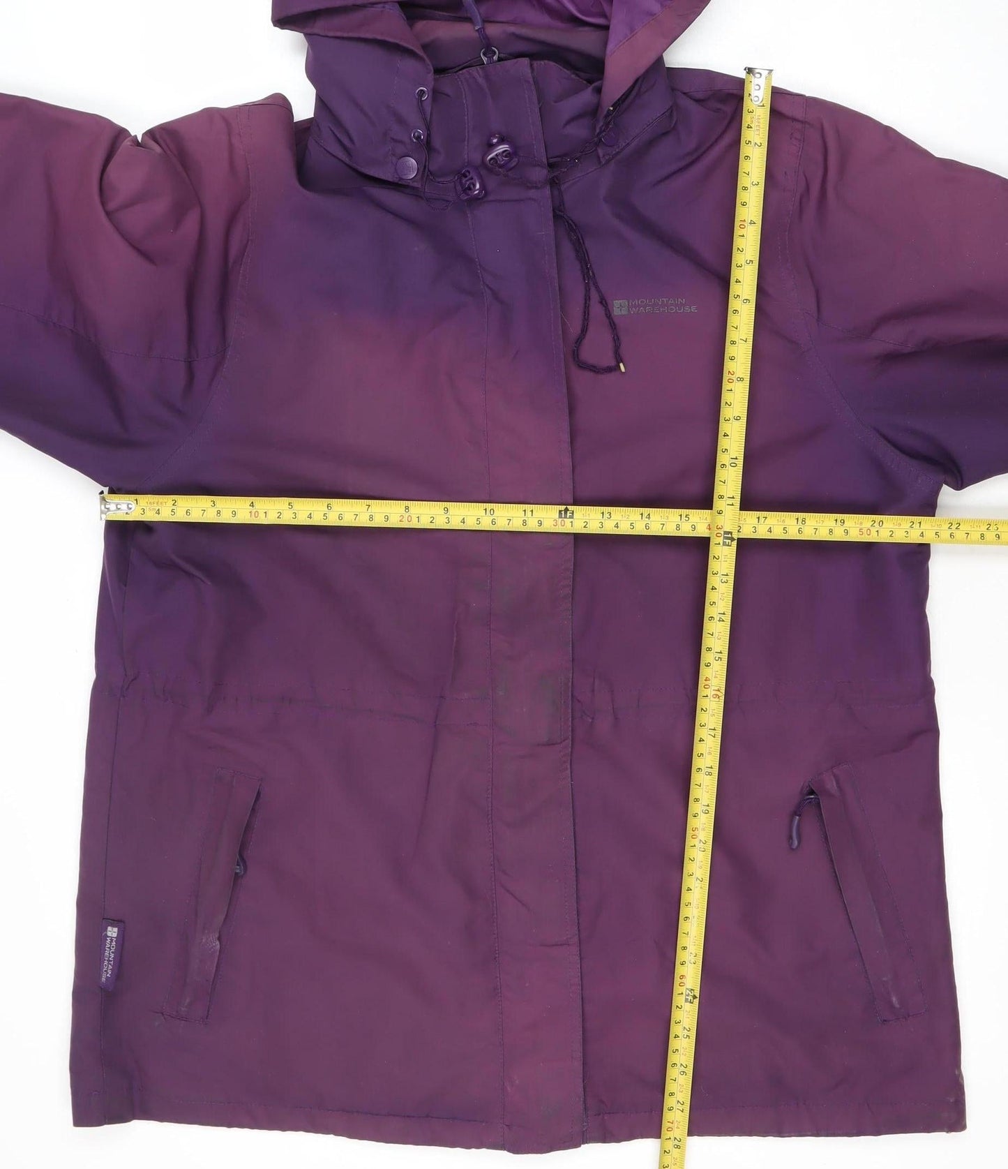 Mountain Warehouse Women’s Purple Waterproof Hooded Rain Coat Size 14