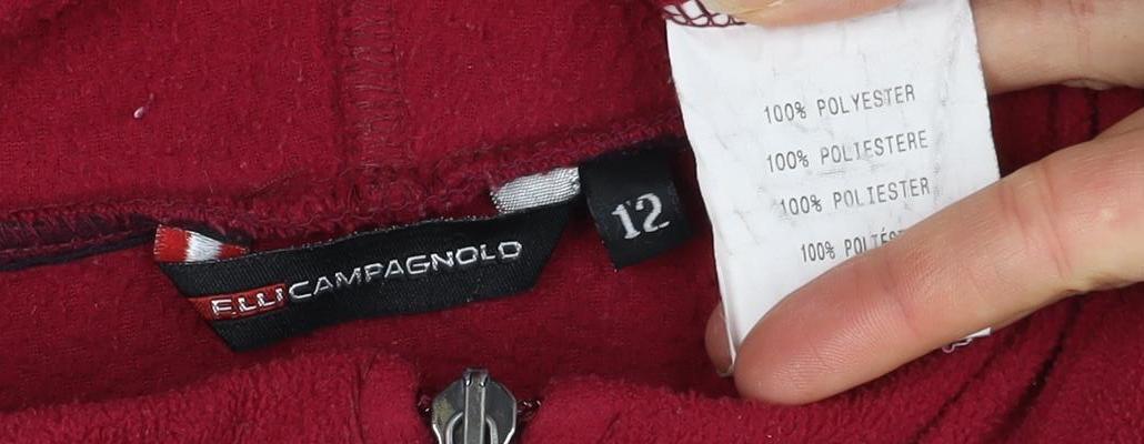 Ellesse Women's Red Fleece Hooded Full Zip Jacket Size 12