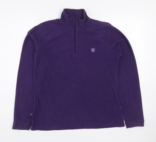 Mountain Warehouse Women's Purple Fleece UK 12 1/2 Zip Pullover Sweatshirt