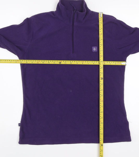 Mountain Warehouse Women's Purple Fleece UK 12 1/2 Zip Pullover Sweatshirt