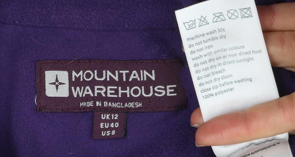 Mountain Warehouse Women's Purple Fleece UK 12 1/2 Zip Pullover Sweatshirt