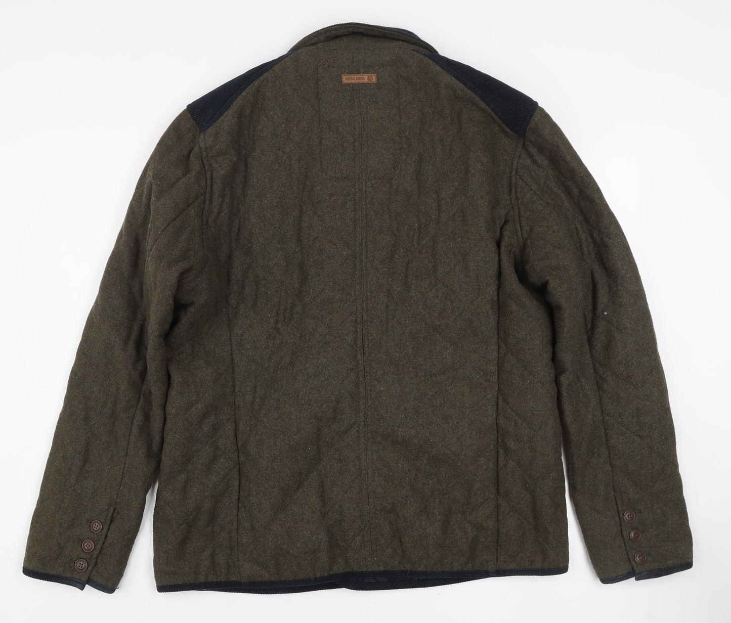 Tokyo Laundry Men's Brown Wool Pea Coat Jacket L Classic Mid-Length