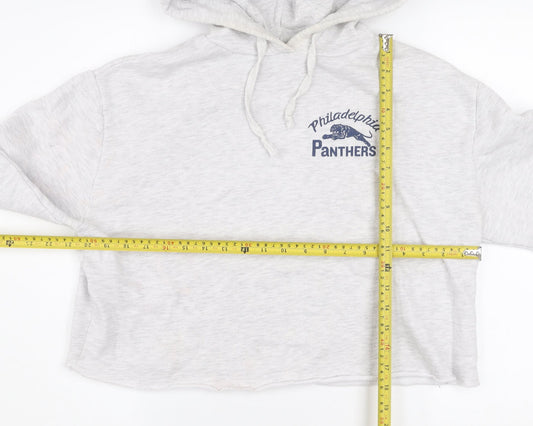Topshop Women’s Grey Hooded Pullover Hoodie Size 14 Philadelphia Panthers