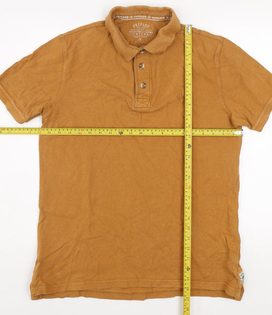 FatFace Men's Brown Cotton Polo Shirt M Regular Fit