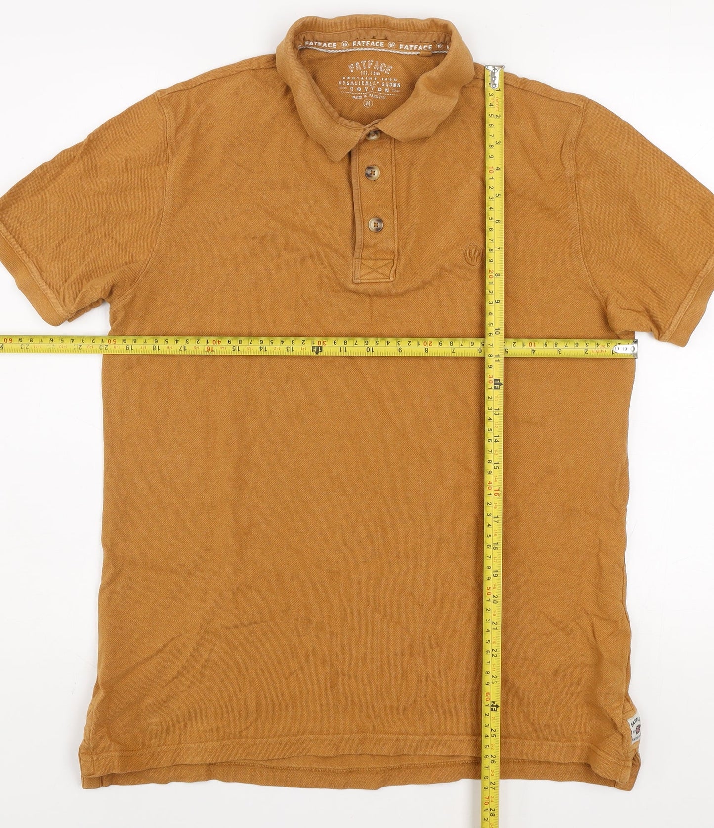 FatFace Men's Brown Cotton Polo Shirt M Regular Fit