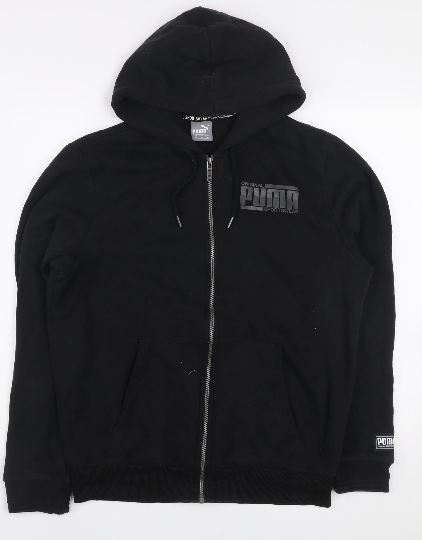 Puma Men's Black Full Zip Hoodie Size M Sportswear Sweatshirt