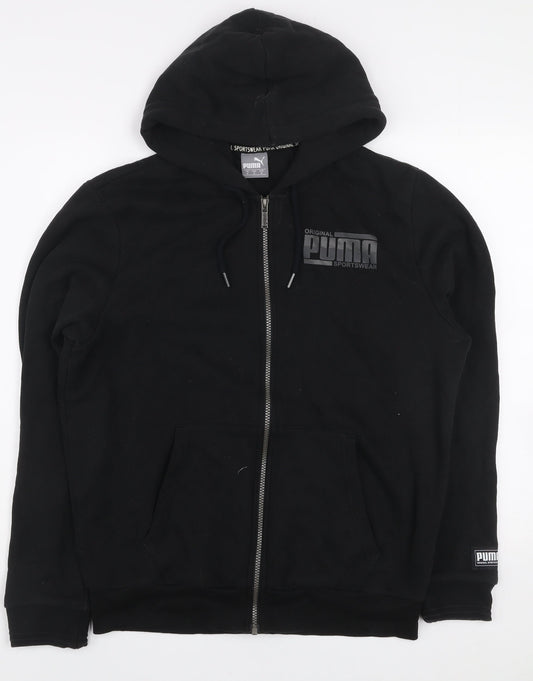 Puma Men's Black Full Zip Hoodie Size M Sportswear Sweatshirt