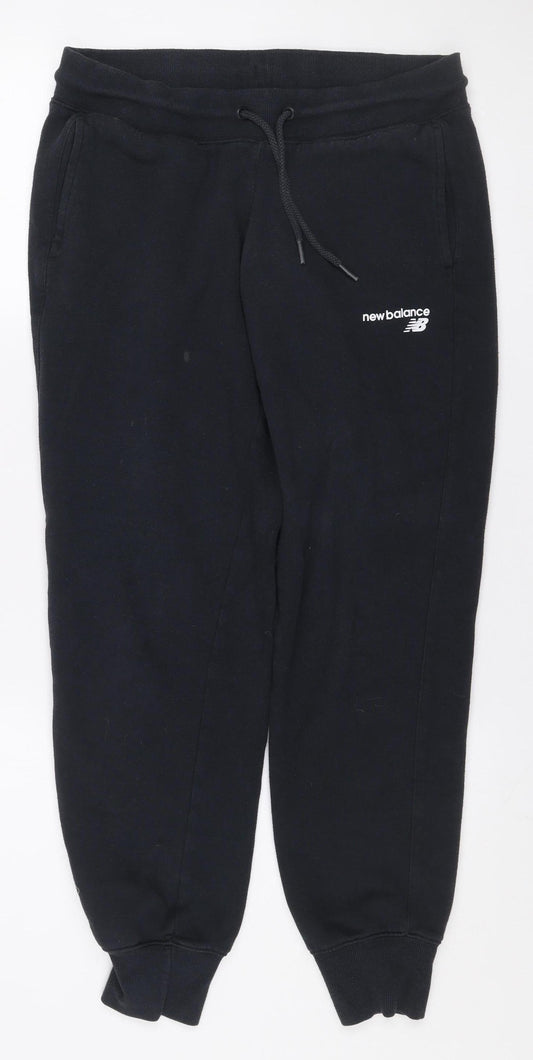 New Balance Men Black Jogger Sweatpants M Fleece Tapered Fit