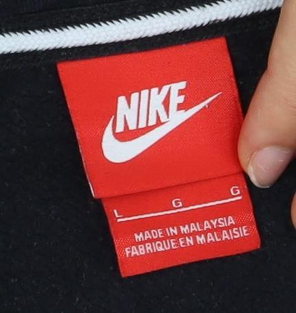 Nike Men’s Black Full Zip Sports Jacket Size L Cotton Blend