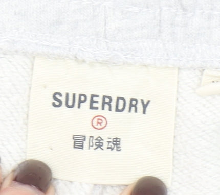 Superdry Women’s Grey Cotton Jogger Trousers UK 8 Regular Fit