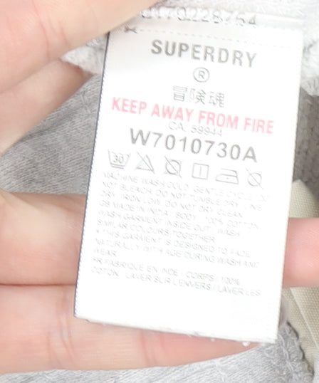 Superdry Women’s Grey Cotton Jogger Trousers UK 8 Regular Fit