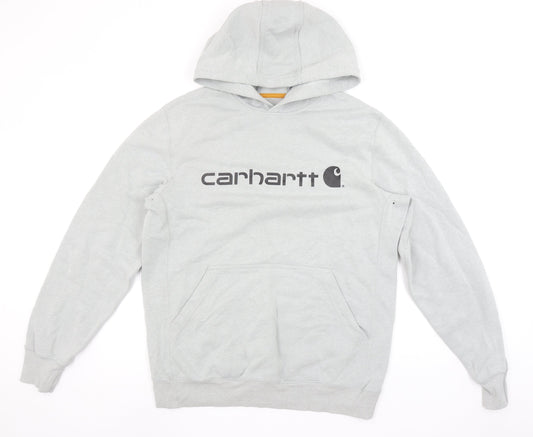 Carhartt Men's Grey Relaxed Fit Pullover Hoodie Size M