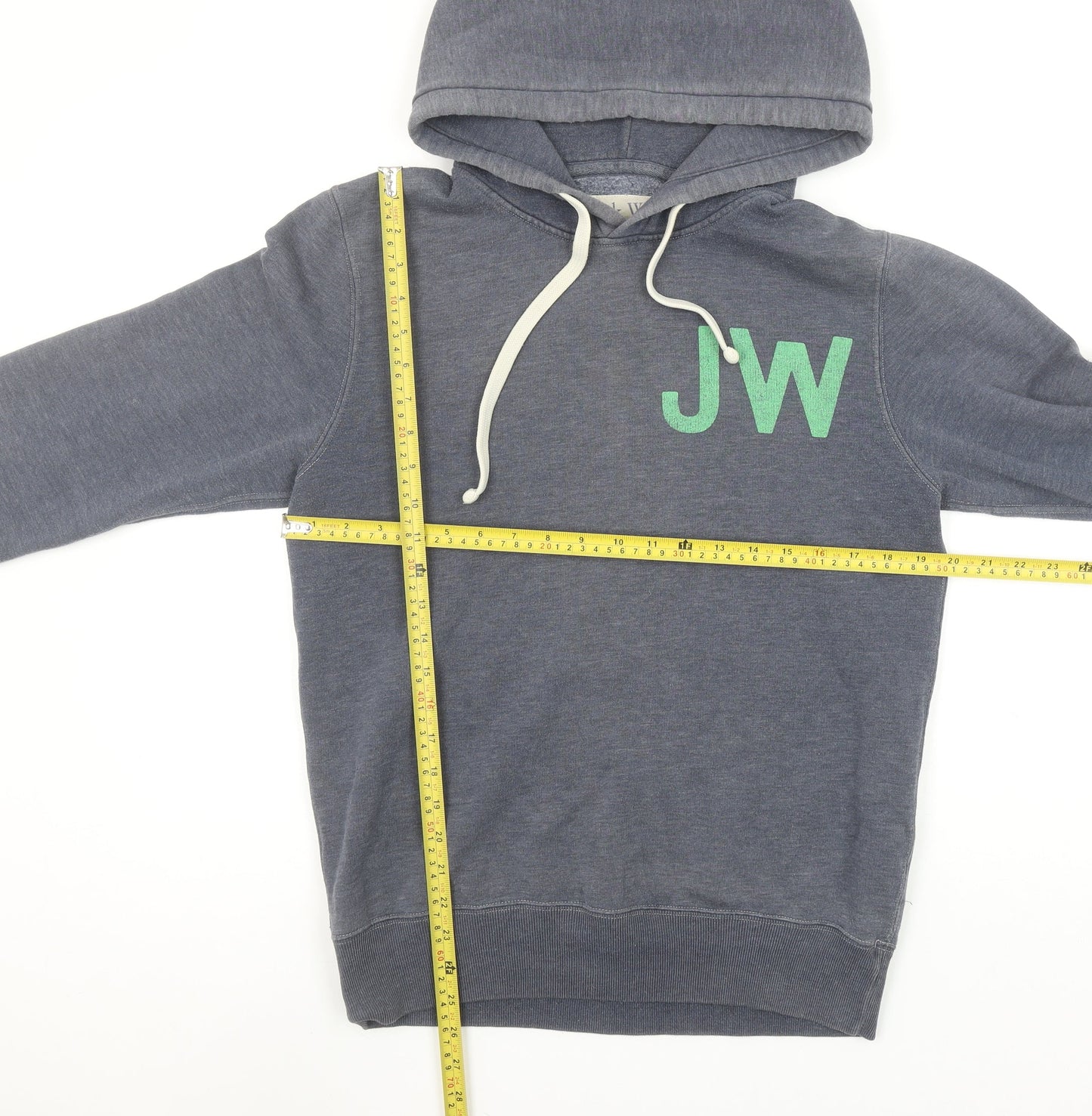 Jack Wills Men's Blue Pullover Hoodie S Logo Embroidered Fleece