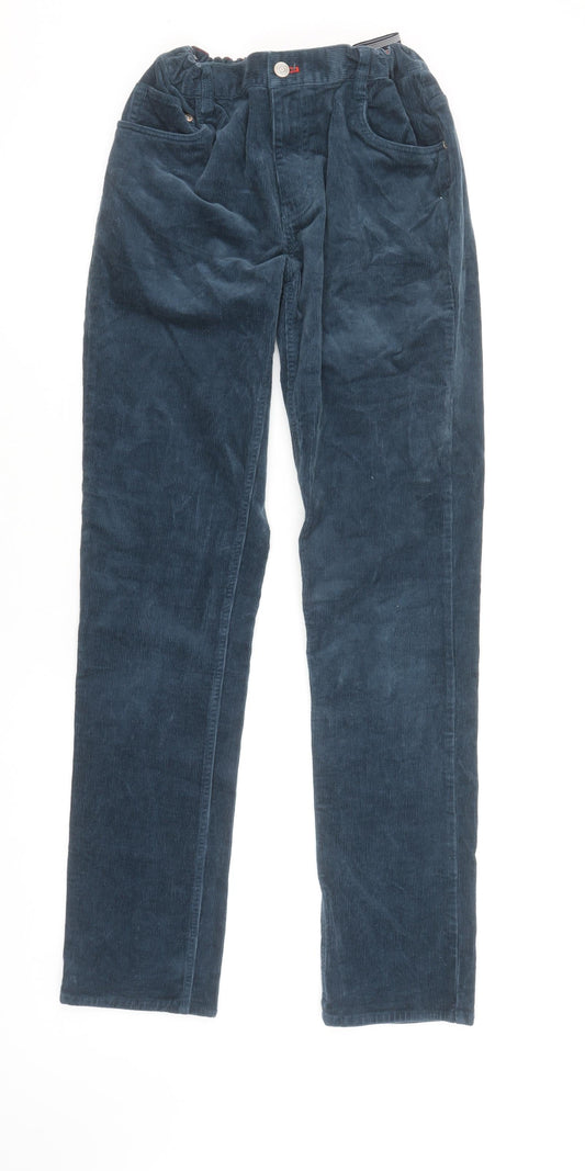 Boden Boys Blue Corduroy Chino Trousers 16 Years Elastic Waist Pockets