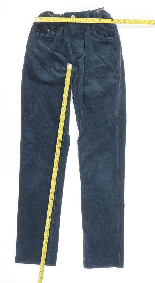 Boden Boys Blue Corduroy Chino Trousers 16 Years Elastic Waist Pockets