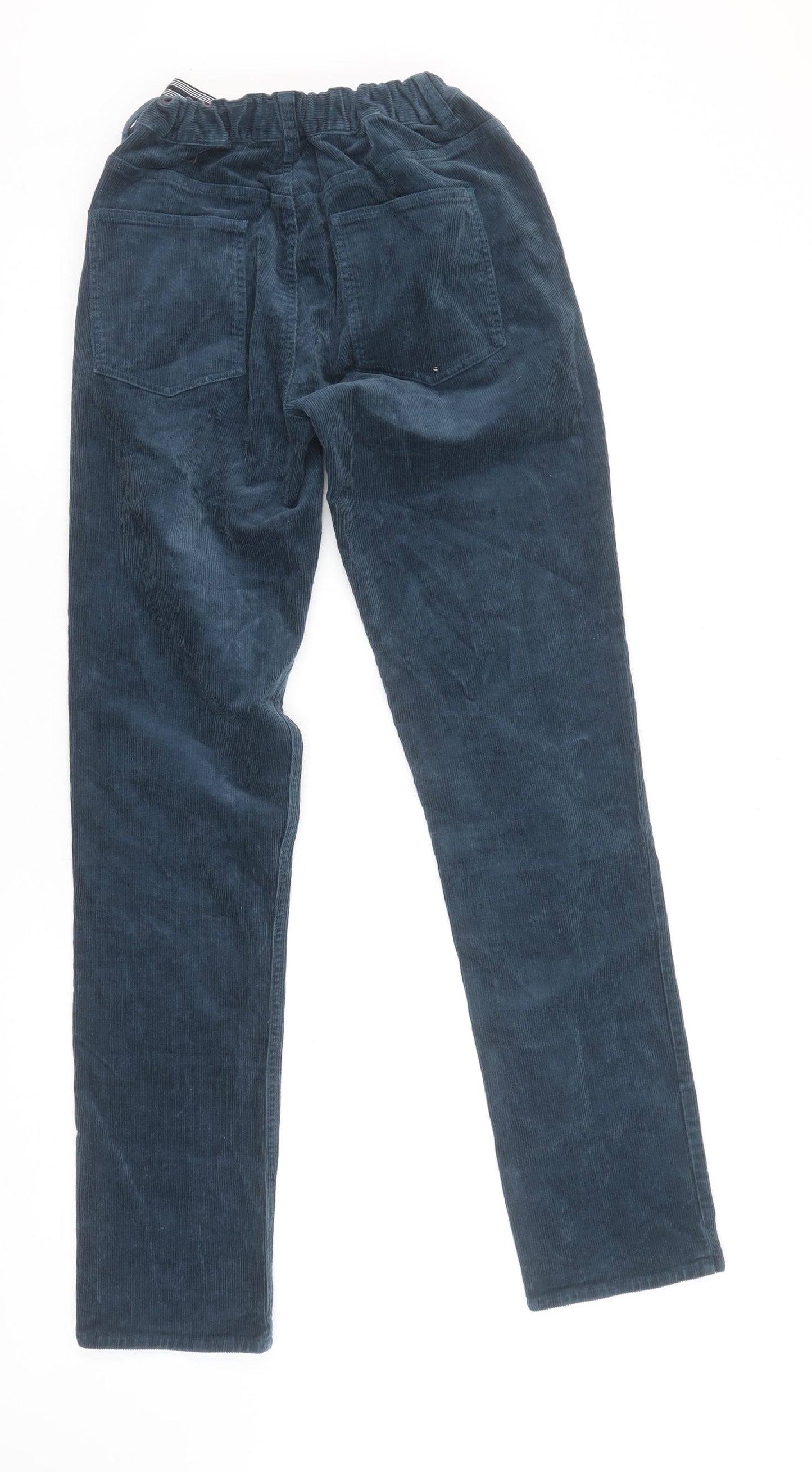 Boden Boys Blue Corduroy Chino Trousers 16 Years Elastic Waist Pockets
