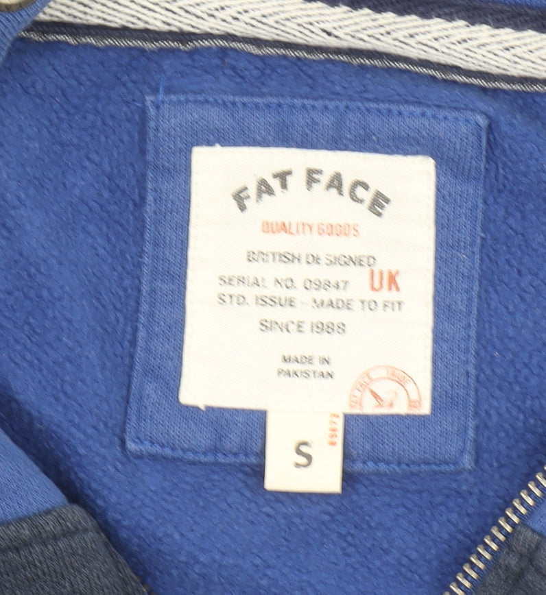 FatFace Men's Blue Full Zip Hoodie Small Cotton Blend Casual Style