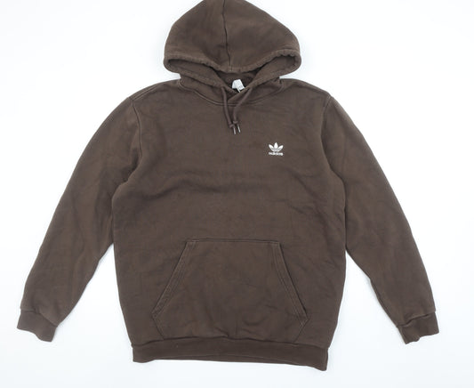 Adidas Men's Brown Pullover Hoodie L Fleece Cotton Blend