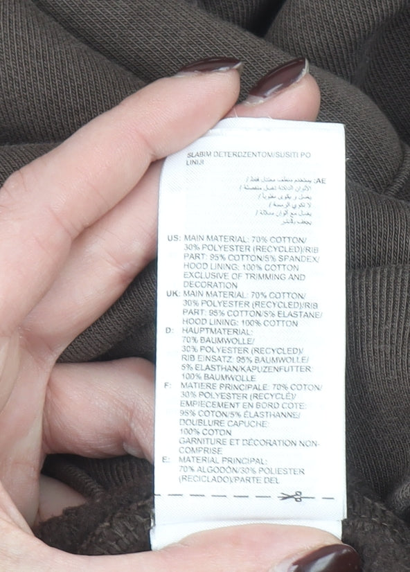 Adidas Men's Brown Pullover Hoodie L Fleece Cotton Blend