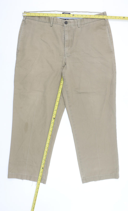 Lands' End Men's Beige Chino Trousers Size 40 Classic Fit