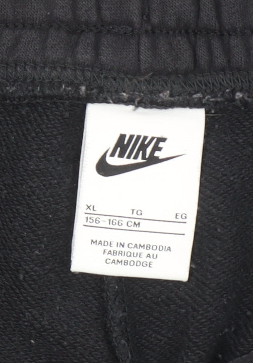 Nike Boys Black XL Jogger Sweatpants Fleece Cotton Blend Trousers