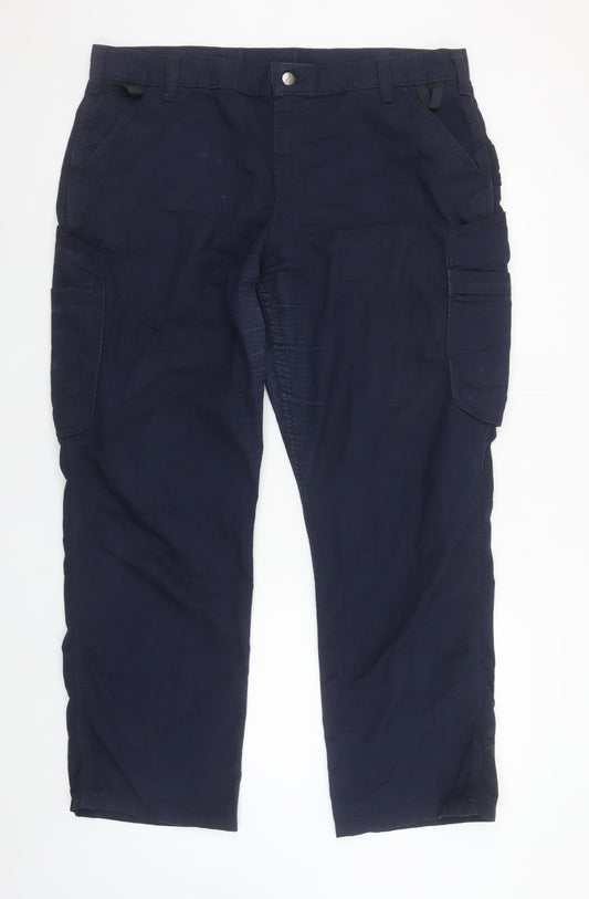 Carhartt Women's Blue Cargo Workwear Trousers Size 16 Short