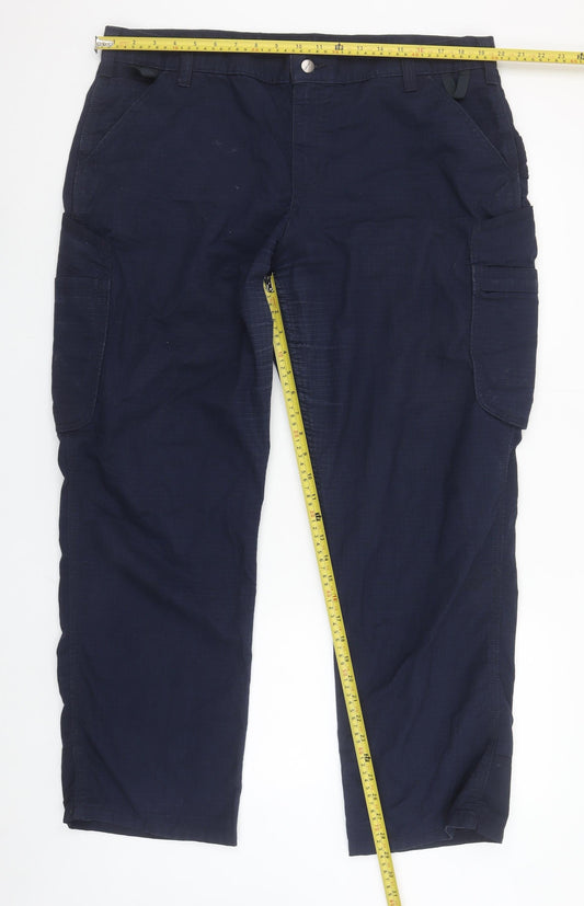 Carhartt Women's Blue Cargo Workwear Trousers Size 16 Short