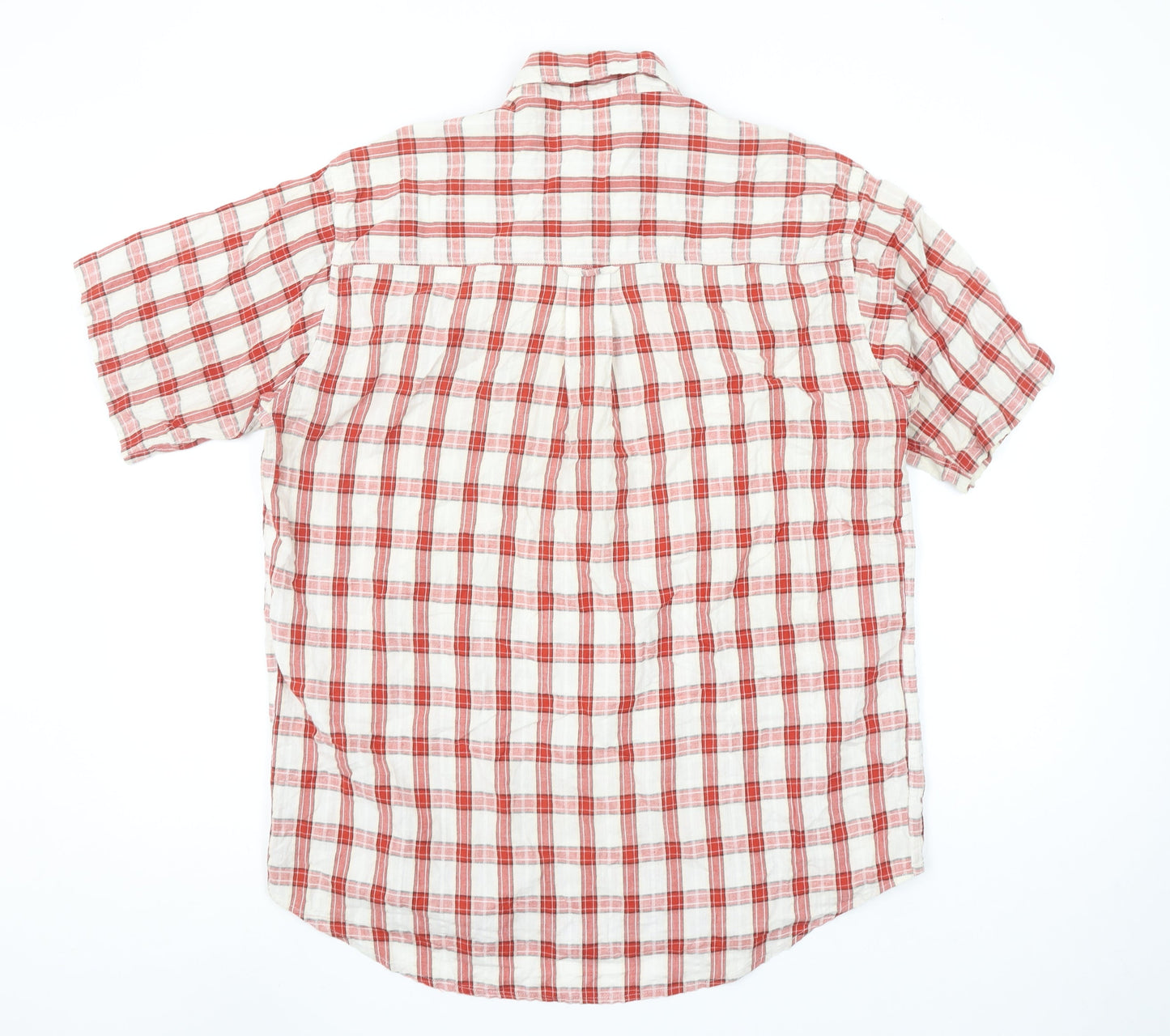 Trespass Mens Red Check Short Sleeve Cotton Button-Up Shirt M