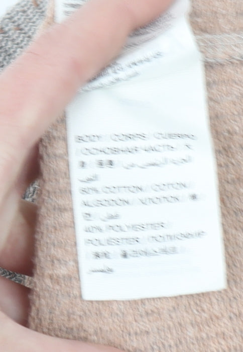 Superdry Women Grey Osaka 6 Short Sleeve Pullover Sweatshirt Size L