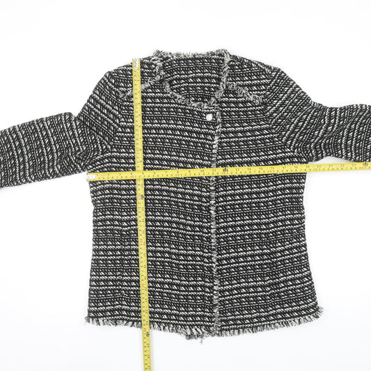 Next Women's Black White Tweed Bouclé Suit Jacket Size 12