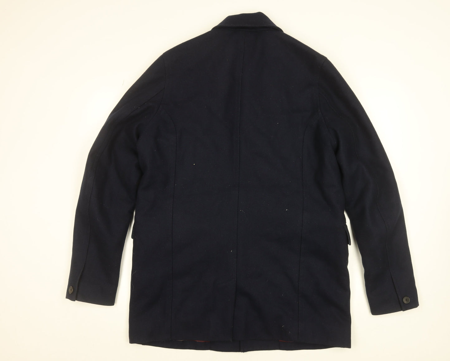 Paul Smith Men’s Blue Wool Overcoat L Classic Mid-Length