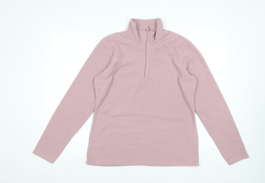 Mountain Warehouse Women Pink Fleece Pullover Sweatshirt M 1/2 Zip