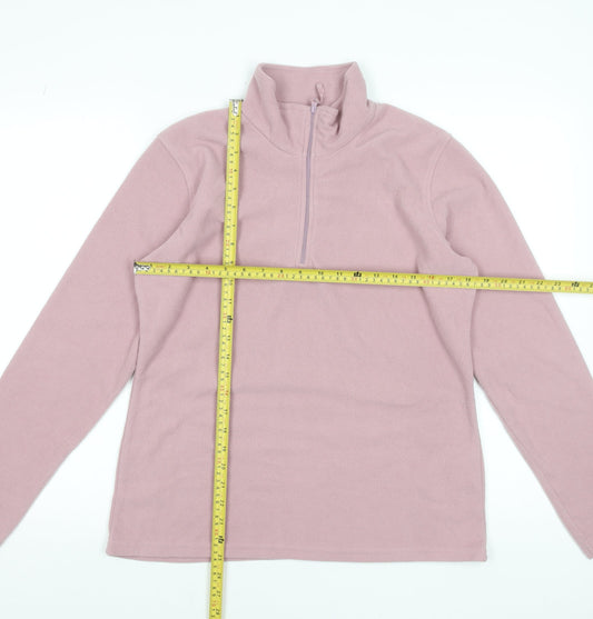 Mountain Warehouse Women Pink Fleece Pullover Sweatshirt M 1/2 Zip