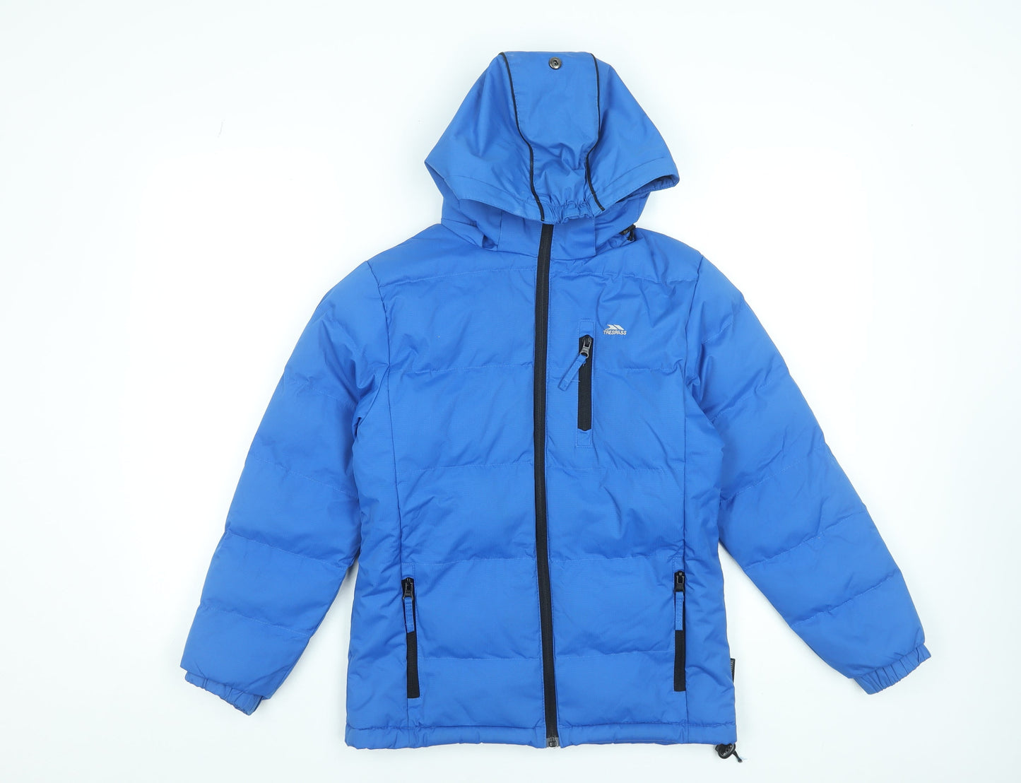 Trespass Boys Blue Waterproof Hooded Puffer Jacket 9-10 Years Winter Coat