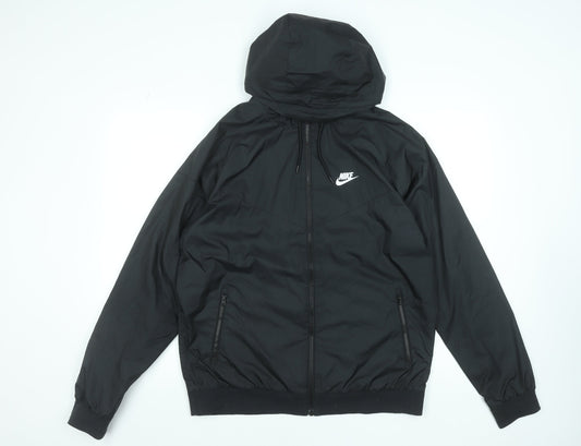 Nike Men's Black L Hooded Windbreaker Jacket