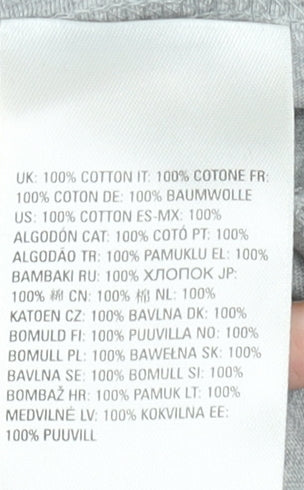 Diesel Men's Grey Cotton Crew Neck Logo T-Shirt Size M