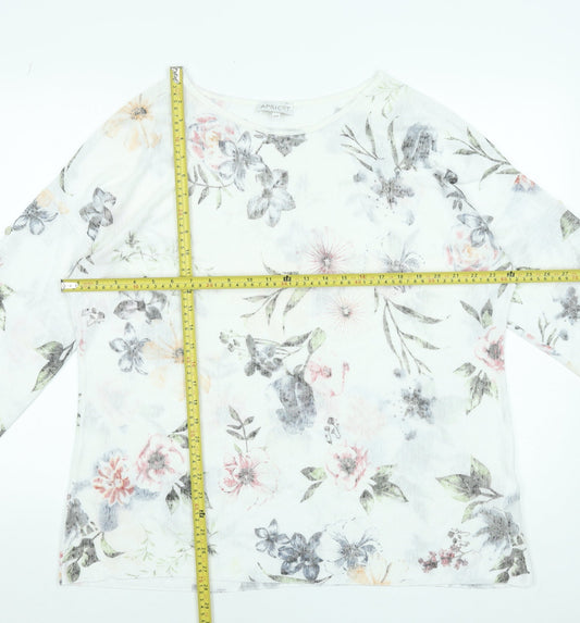 Apricot Women’s Multicoloured Floral 3/4 Sleeve Jersey T-Shirt Size S