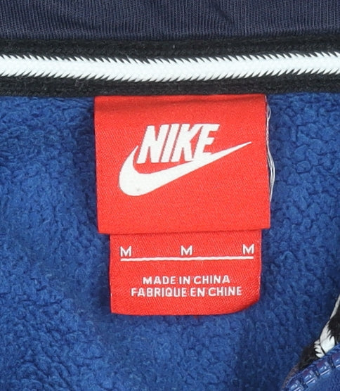 Nike Men's Blue Full Zip Hoodie Size M Sports Fleece Sweatshirt