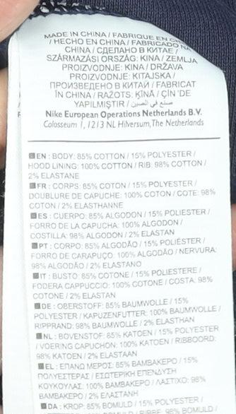 Nike Men's Blue Full Zip Hoodie Size M Sports Fleece Sweatshirt