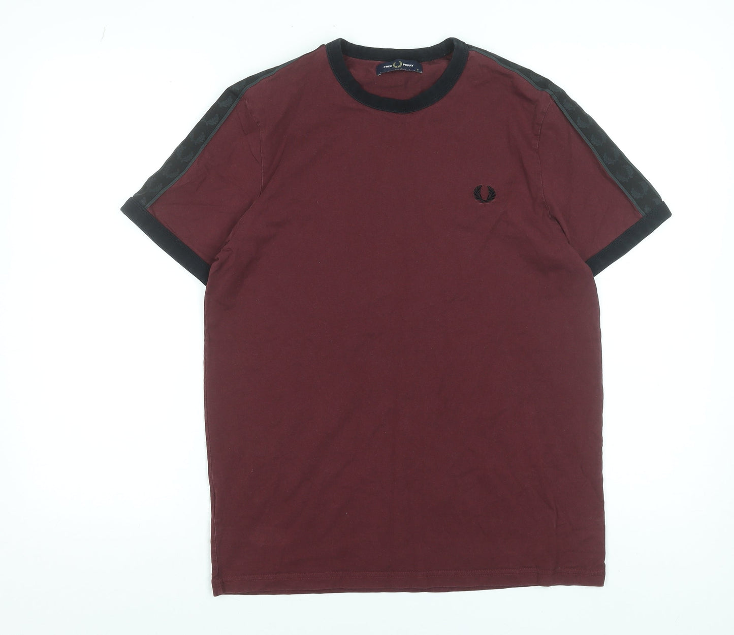 Fred Perry Men's Red Crew Neck Cotton Short Sleeve T-Shirt M