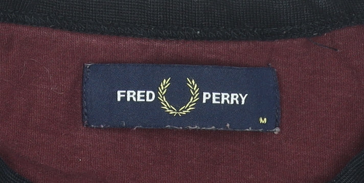 Fred Perry Men's Red Crew Neck Cotton Short Sleeve T-Shirt M