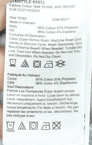 Timberland Men's Grey Full Zip Hoodie XL Regular Fit