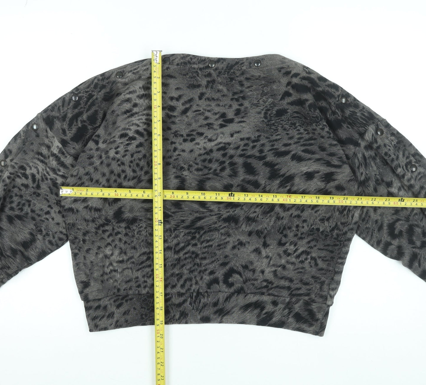 AllSaints Women’s Grey Animal Print Pullover Sweatshirt Small