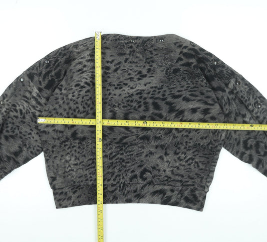 AllSaints Women’s Grey Animal Print Pullover Sweatshirt Small