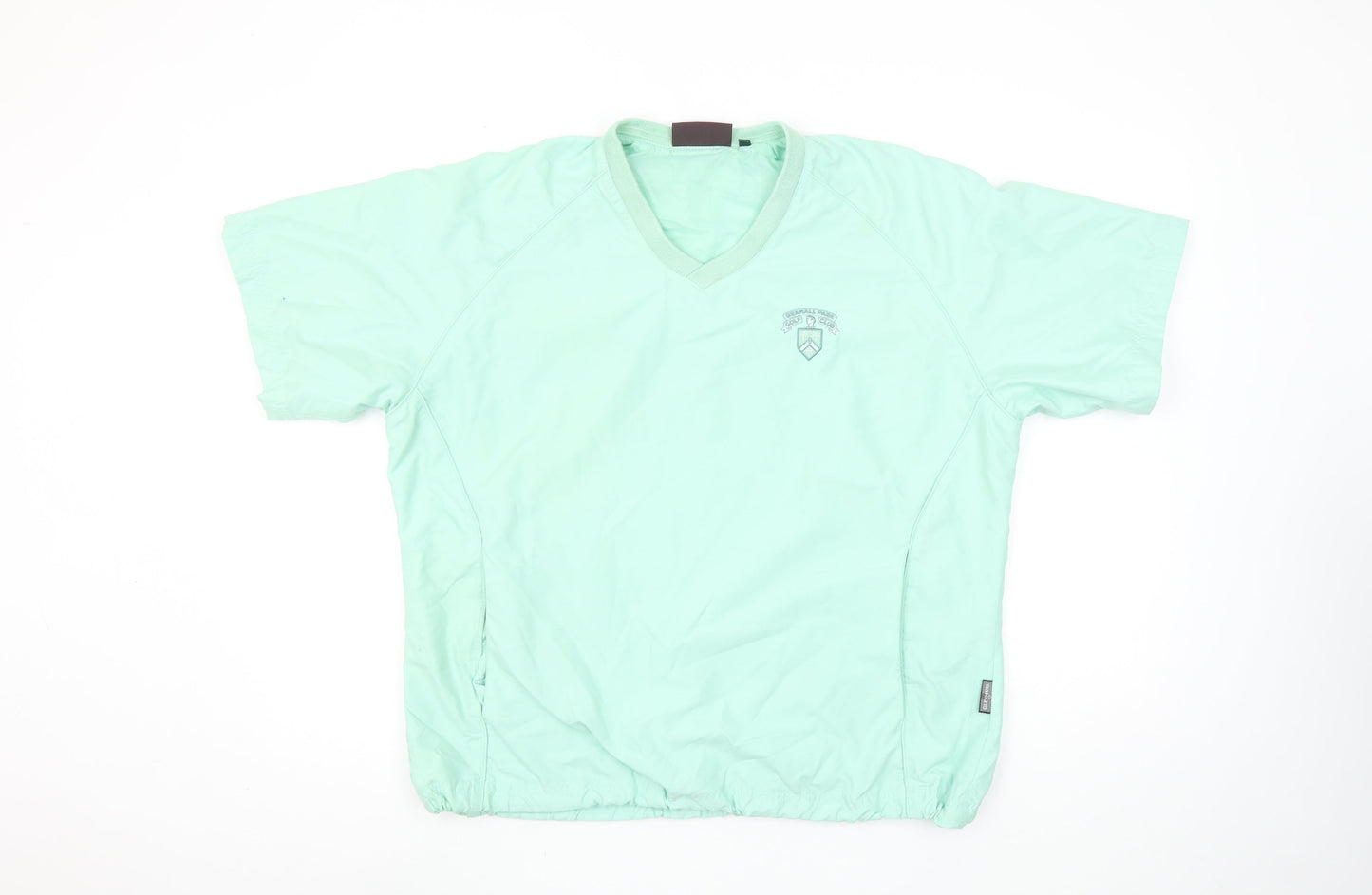 Glenmuir Mens Green Golf V-Neck Short Sleeve Pullover Top Size M