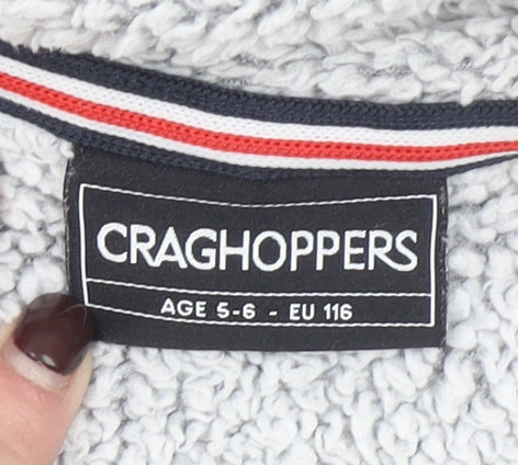 Craghoppers Girls Grey Fleece Hooded Full Zip Jacket Age 5-6 Years