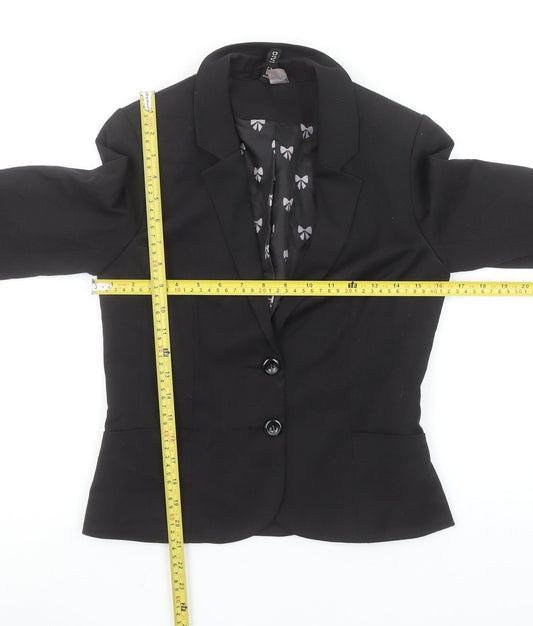 Divided by H&M Women's Black Two-Button Blazer Size 8 Classic Fit