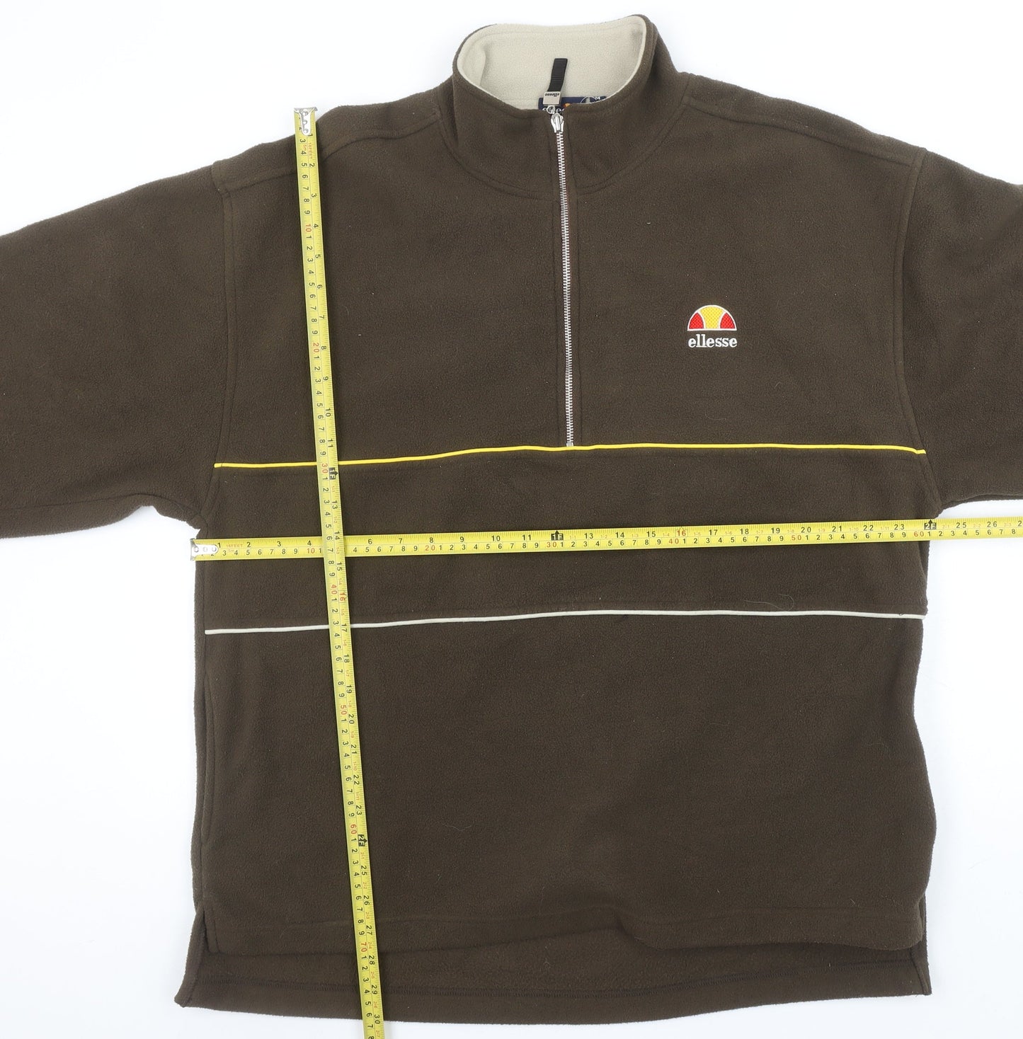 Ellesse Men's Brown Fleece 1/2 Zip Pullover Sweatshirt M